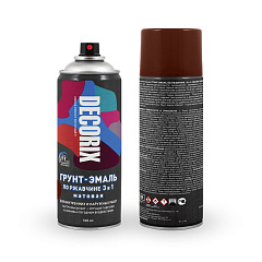 Грунт-эмаль по ржавчине 3 в 1 DECORIX, коричневый матовый, аэрозоль, 520мл
