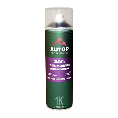 чёрная глянцевая  AUTOP  Эмаль акриловая высокоукрывистая №18, High Build Topcoat (аэрозоль), уп.650мл