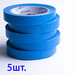 40м х 18мм Малярная лента Синяя Blue ICAR Washi 100C, набор 5шт