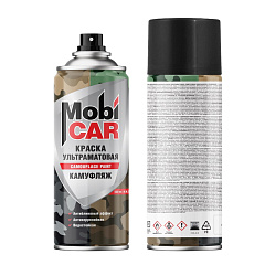 Эмаль камуфляж MobiCAR, черный матовый, аэрозоль, 520мл